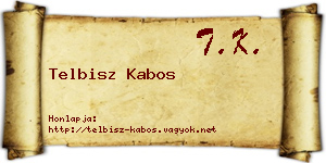 Telbisz Kabos névjegykártya